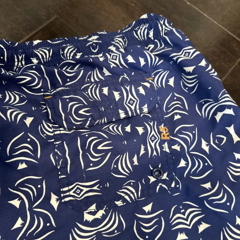 REYN SPOONER Swim Trunks Lined Mens XXL Aloha Blue Orange Shorts 7